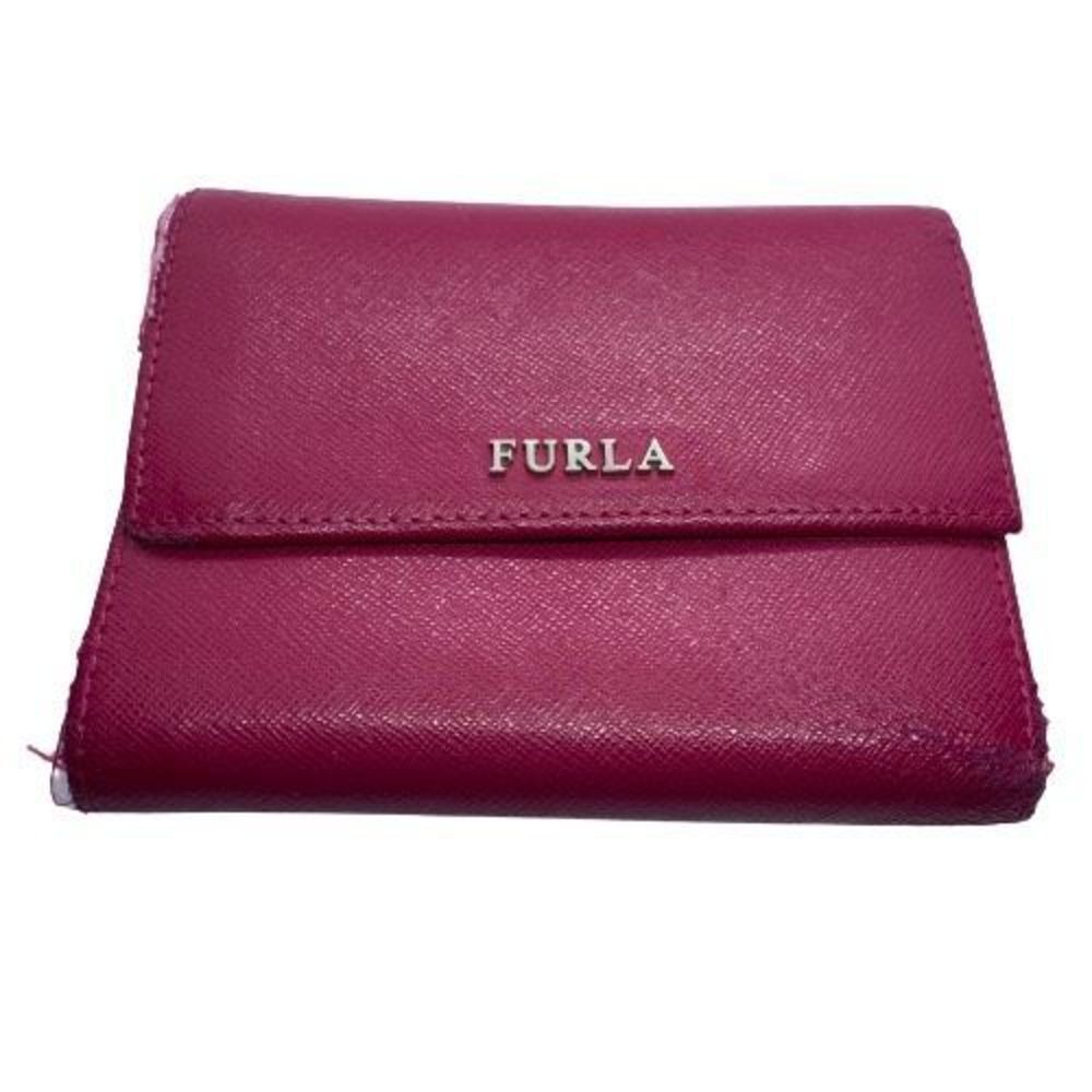 Furla Pink Leather Trifold Wallet **FLAWS**